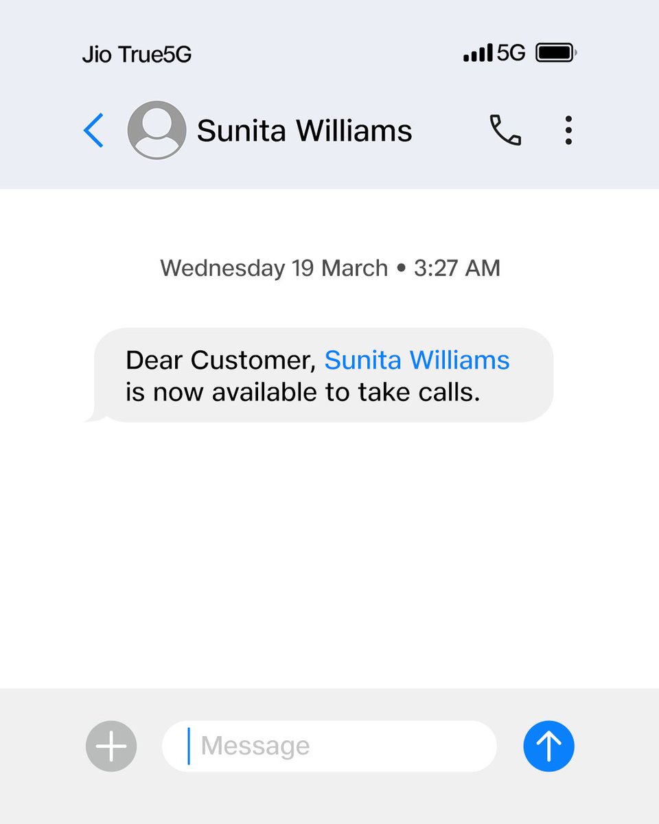 Welcome back #SunitaWilliams 👋🏽🌎 

#WithLoveFromJio 💙 