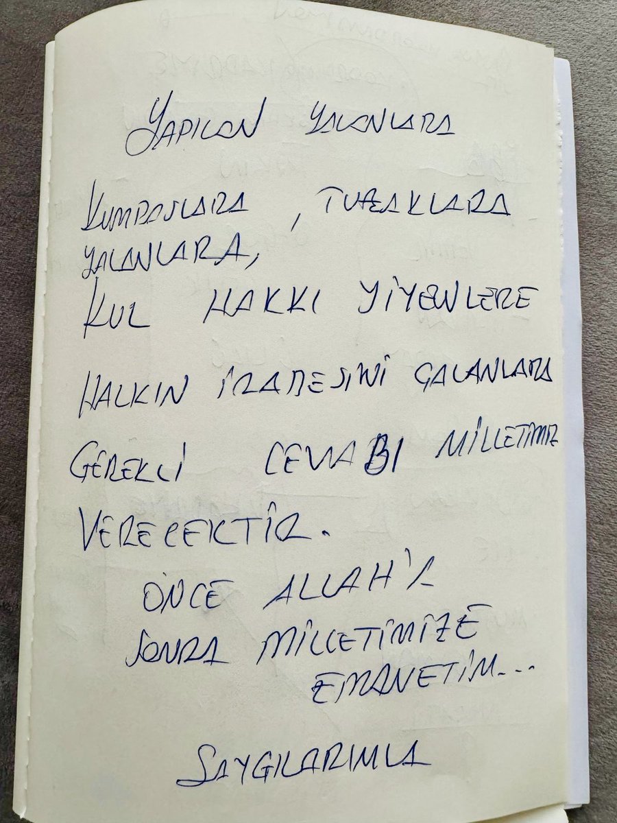 Önce Allah’a sonra milletimize emanetim! 