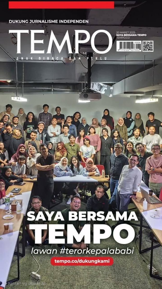 Saya Bersama #TEMPO ! Untuk mempertahankan kebebasan pers, reformasi dan DEMOKRASI KITA ! Politik demokrasi kita bukan untuk memusnahkan perbedaan, tetapi mengelola perbedaan secara demokratis ~ #BungFADJROEL #DemokrasiKita #Reformasi1998 ⁦@temponewsroom⁩ 