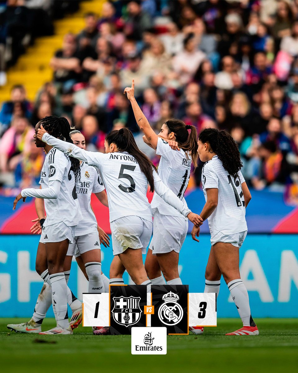 🏁 @FCBfemeni 1-3 @RealMadridFem
⚽ 41' @AFerrer_10
⚽ 61' Graham
⚽ 87' @ItsCarolineWeir
⚽ 90+6' @ItsCarolineWeir
👉 @Emirates 