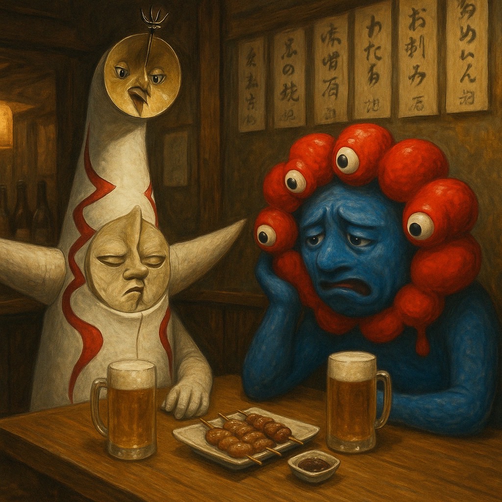 居酒屋に行ったら、ミャクミャクと太陽の塔が愚痴を言っていた。 
