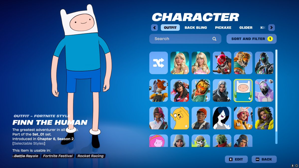 ADVENTURE TIME FORTNITE SKINS IN-GAME 😭 