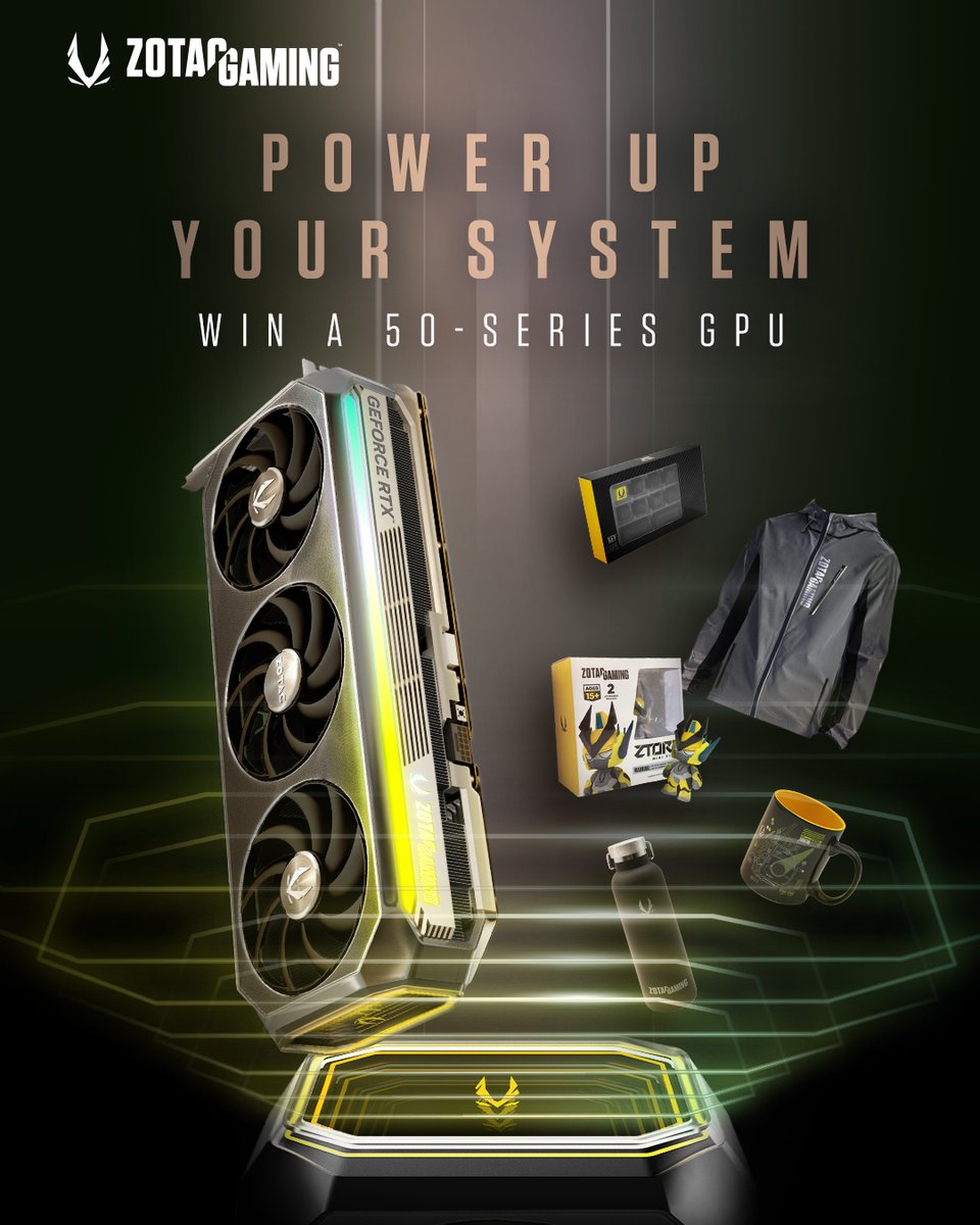 ⚡ Power Up Your System! ⚡
🌍 Join the global #ZOTACRTX50Challenge to win a ZOTAC RTX 5070 Ti AMP Extreme INFINITY or exclusive merch!
✅ Tag 3 friends in the comments
✅ Use #ZOTACRTX50Challenge &amp; #WinRTX50GPU
🔥 Bonus entries via Gleam!
🔗 Enter now – https://t.co/qkfH3uuyYD 