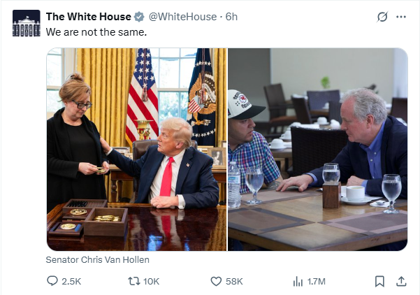 White House does its own split screen. 