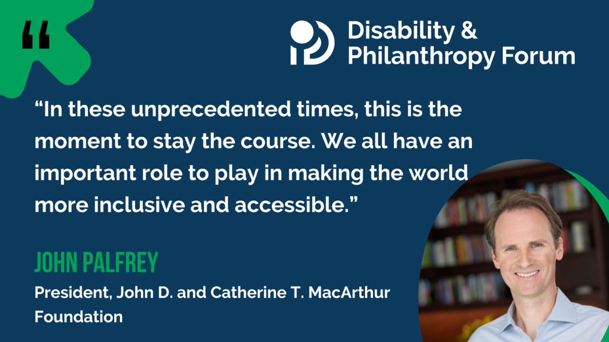 #ICYMI: Our President, @jpalfrey, will co-chair @DisPhilanthropy's Presidents’ Council on Disability Inclusion in Philanthropy. 

He joins co-chair Ryan Easterly, Executive Director of @withfoundation. 

More ⬇️ 
https://t.co/bd2GbzMFeA 