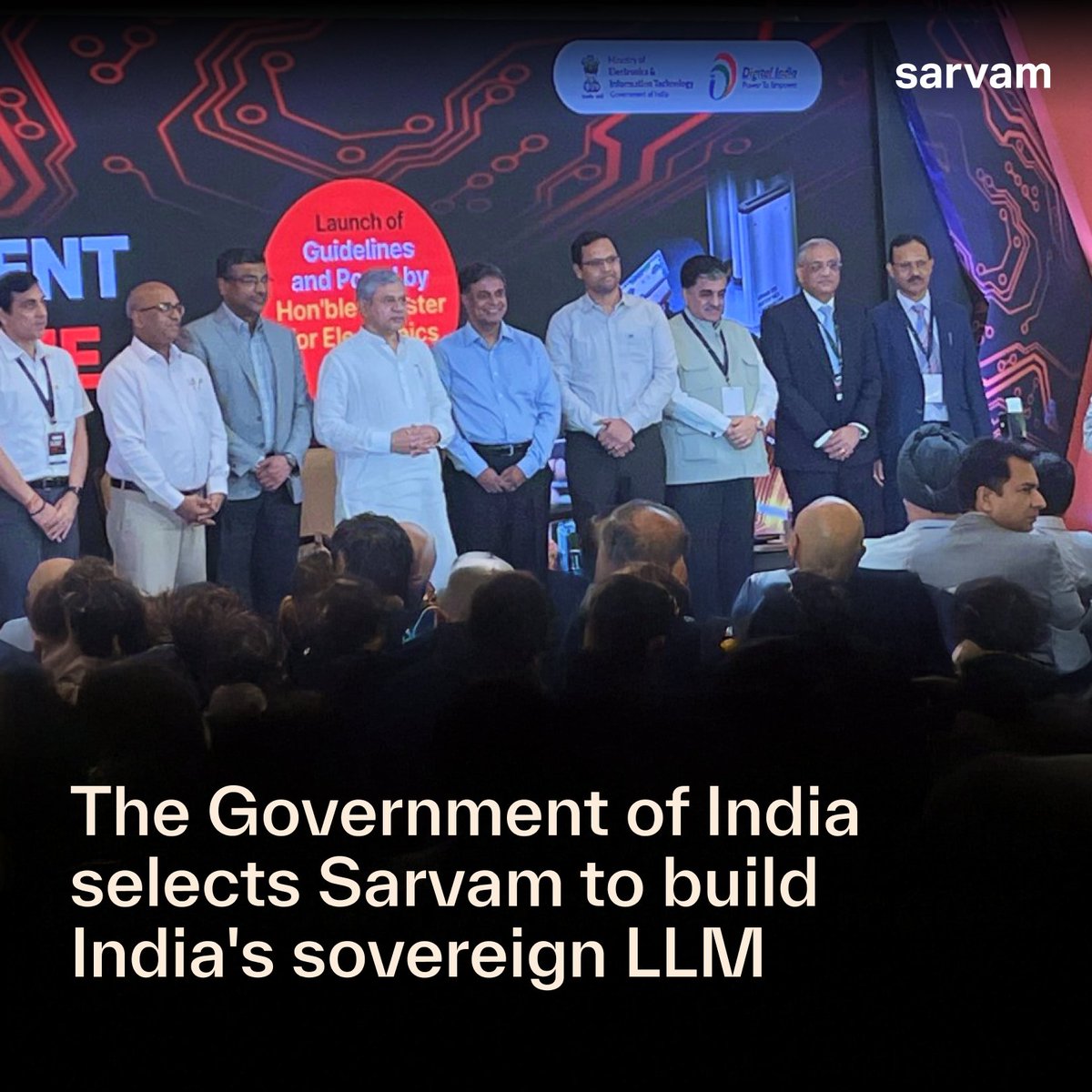 It's official 🇮🇳

We're proud to announce that Sarvam has been selected by the Government of India under the IndiaAI Mission to build India's sovereign Large Language Model.

Building India's sovereign model from the ground up is a crucial step toward Atmanirbhar Bharat. The 