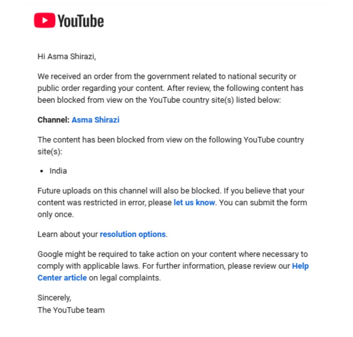 India has officially banned my YouTube channel along with few others. The champion of democracy has this much audacity to listen to the point of views from other side of border. This reveals  hollowness of India’s democracy and free speech claims. 

https://t.co/jjaxjqJR7o 