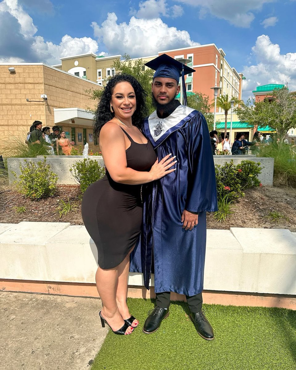 Mom celebrates her son graduating top of his class. 🎉 