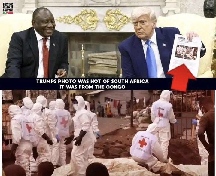 The classic, and perhaps one of the most embarrassing moments for Americans was when Donald Trump pulled out a picture from the Congo and claimed it was a burial site for victims of his imaginary “white genocide” in South Africa.

Imagine, America, with all its intelligence 