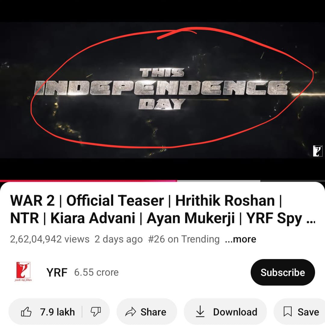 Urduwood is not even pretending anymore

They are releasing War 2 on 14th August and calling it Independence Day release!  

Whose independence are you celebrating - Bharat’s or your handlers across the border? 