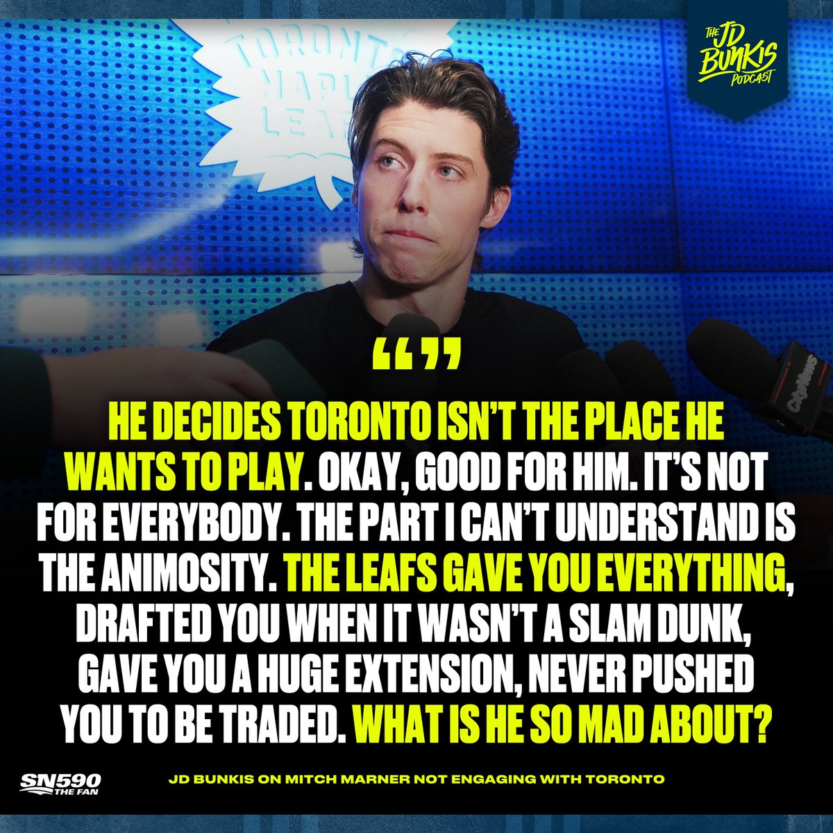 What's next for Mitch Marner? 💭

@JDBunkis reacts to the reports that Marner's camp has not engaged in contract talks with Toronto. #LeafsForever

🎧 https://t.co/ET2culOpbD 