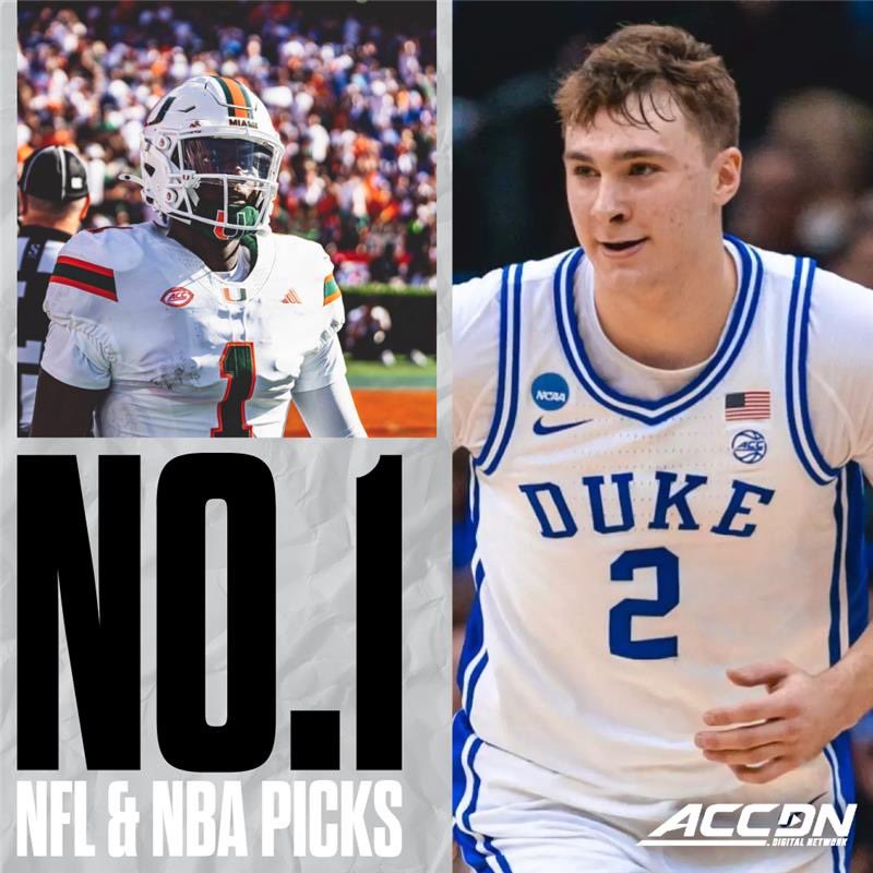 Some ELITE talent coming out of the ACC 🔥

@Cooper_Flagg &amp; @Cameron7Ward is the first ACC duo drafted as No. 1 in both the NBA &amp; NFL Drafts 