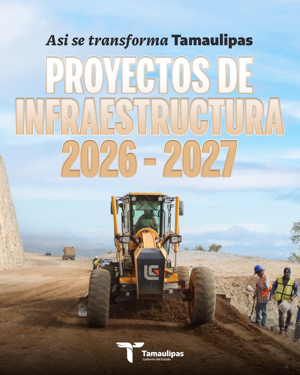 El Gobierno del Estado, a través de la Secretaría de Obras Públicas, impulsa proyectos estratégicos de infraestructura en Tamaulipas durante 2026 y 2027.
Acciones que fortalecen la movilidad, la seguridad vial y el desarrollo económico. 