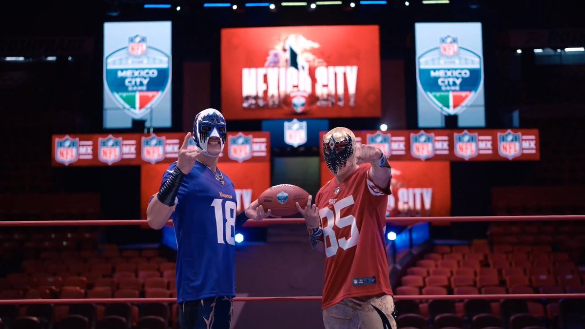 No importa si eres rudo o técnico, ¡la lucha que nos espera el 22 de Noviembre en el Estadio Banorte será imperdible! 🏈🇲🇽

¿Vas Vikings o Niners?

https://t.co/rYmD0IRVyx

Whether you’re a rudo or técnico, the showdown awaiting us on November 22 at Estadio Banorte will be 