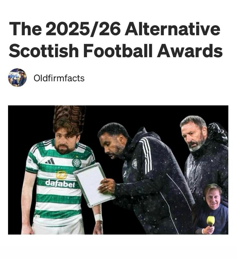 84 awards, including:

. Goal Of The Season
. The 'Smell My Bouffing Fridge Montrose' Award For Outstanding Official Club Post
. Best Headline
. Martin + Nancy awards

It's the 2025/26 Alternative Scottish Football Awards, and it's the biggest awards yet 

https://t.co/rwr52MiAgX 