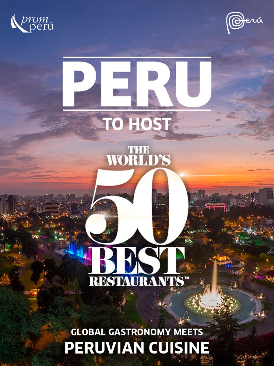 Historic! 🇵🇪✨ For the first time in its 24-year history, @TheWorlds50Best Restaurants 2026 gala will be held in our capital this Nov 4th! 🏆🍽️ A global recognition of the prestige, creativity &amp; leadership of our flavors. Welcome to the world! 🌍✈️🌽

#Peru #50BestInLima 