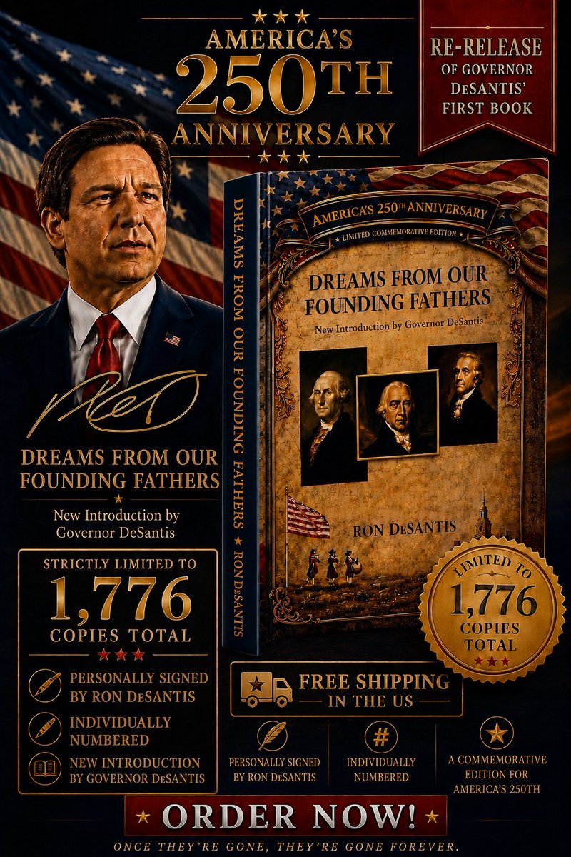 In honor of America 250, I’ve re-released my first book, Dreams From Our Founding Fathers (2011), with a new introduction.

Friends and supporters have asked me to do this over the years, but I didn’t want to mass market the book, so we’ve only released 1776 copies — all signed 