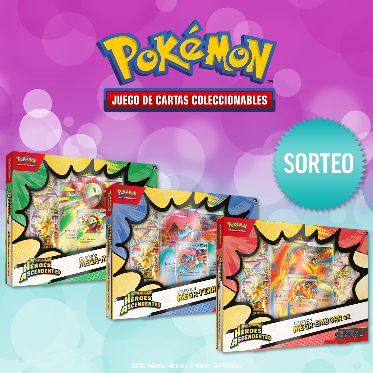 ⚠️ SORTEAZO ⚠️
⭕️ Últimas horas ⭕️
¡Hay en juego 3 packs con 3 cajas de la colección Héroes Ascendentes de #Pokémon!¿Quieres uno?

✅ Haz FAV y RT
✅ Sigue a @Bandai_es
✅ Menciona a un amigo con #CarrefourConPokémon
✅ Participa tantas veces como quieres

¡Suerte! 🍀

Bases 