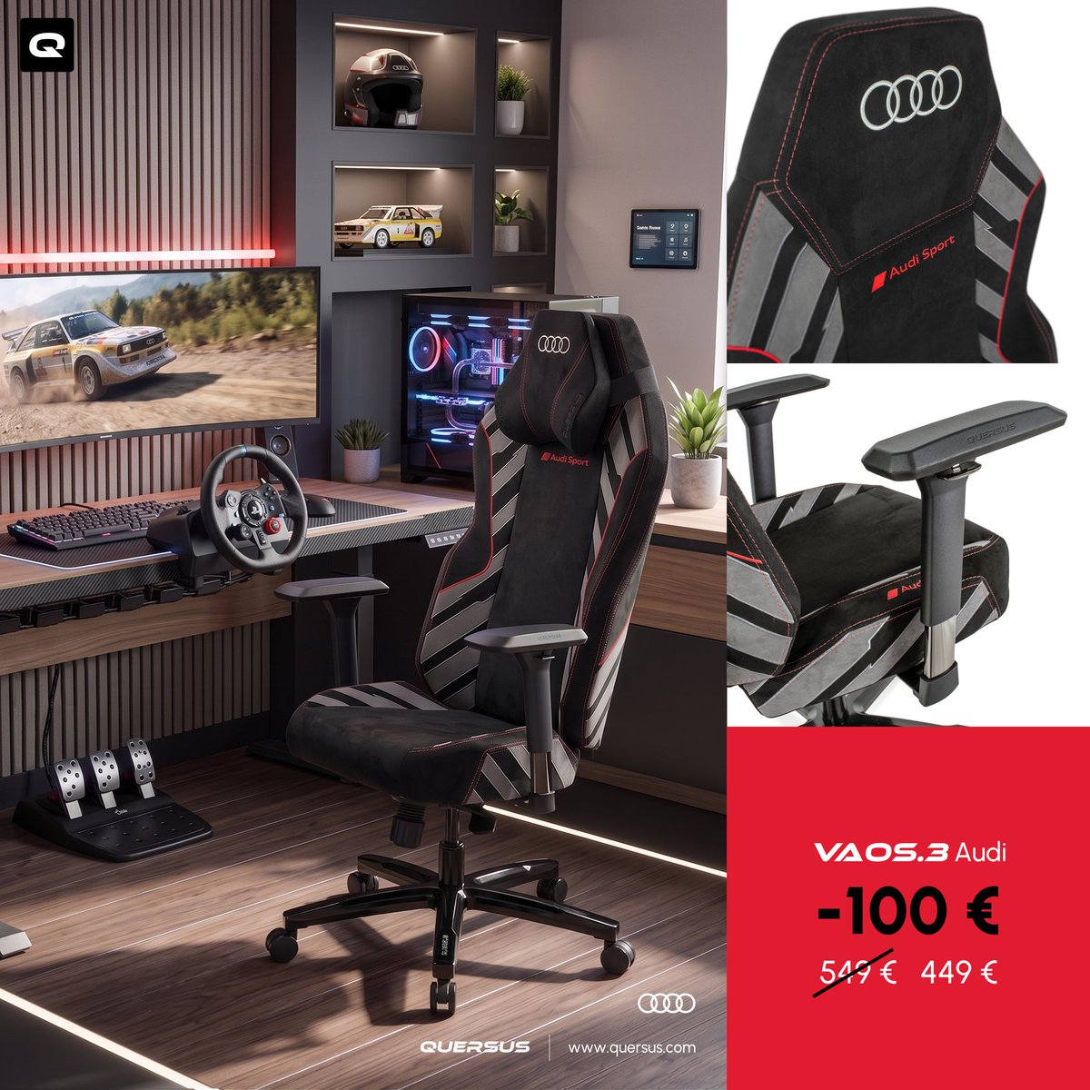 Le confort rencontre la performance.

Découvrez la VAOS.3 Audi, la chaise sous licence officielle Audi, développée en collaboration avec Audi. Un design inspiré de l'automobile, une ergonomie pensée pour les longues sessions de travail comme de jeu.

👉 https://t.co/ZJkcbgMuQn 