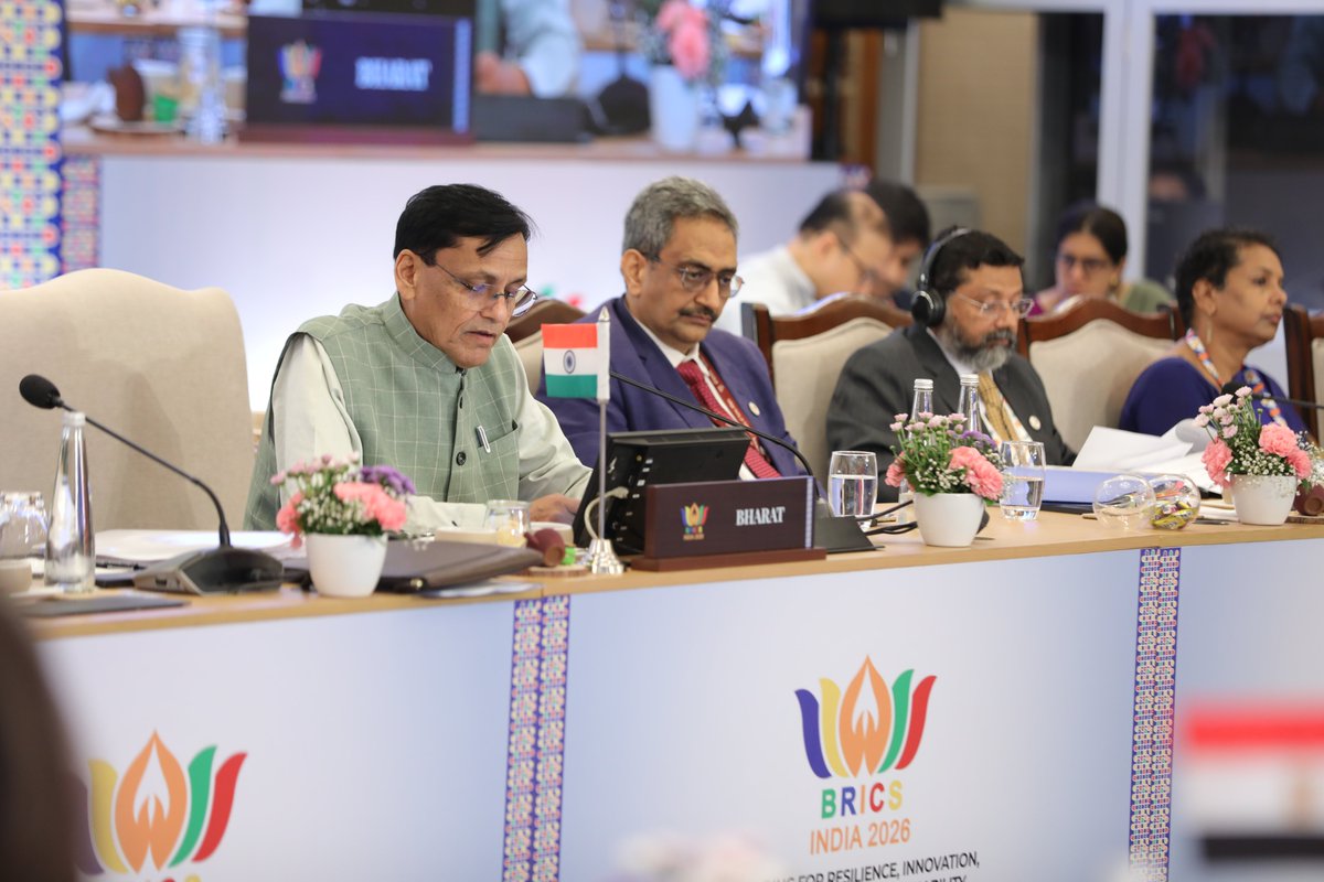 Hon'ble MoS noted that under India's #BRICS2026 Chairship, the DRRG has adopted a practical, action-oriented approach under the theme "Building for Resilience, Innovation, Cooperation and Sustainability" and appreciated Brazil for elevating the DRR Group to the Ministerial level. 