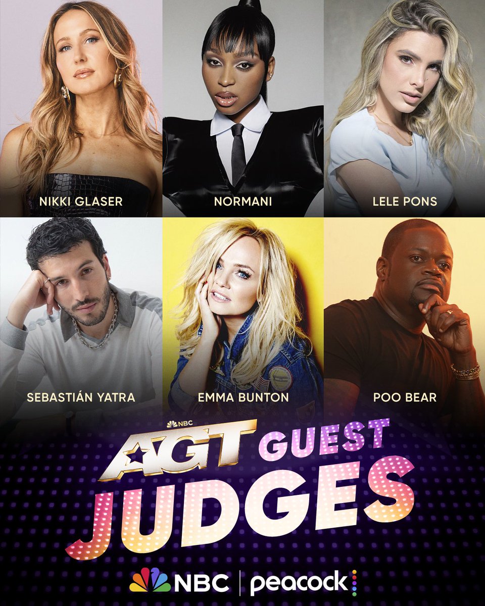 Get ready to meet our incredible guest Judges! ✨ #AGT | Tuesdays on NBC and streaming on Peacock 