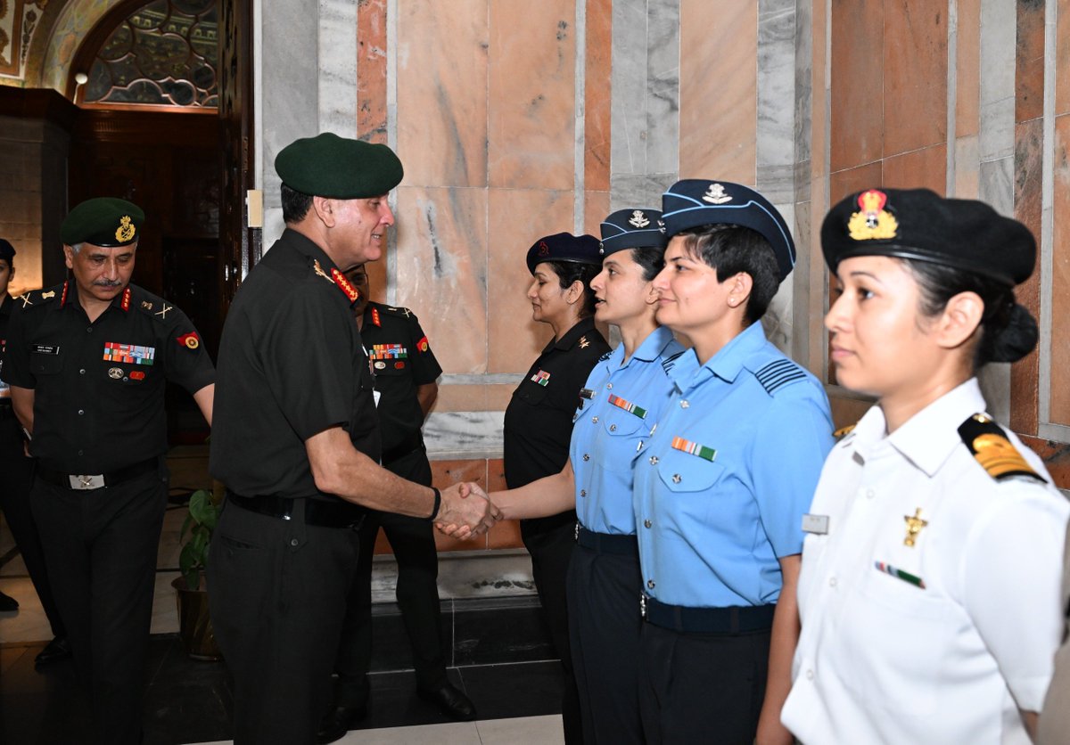 #GeneralDhirajSeth, #COAS, interacted with the Women Officers of the first-ever Tri-Service all-women circumnavigation sailing expedition, Samudra Pradakshina, following their return on 22 Jul 2026.

The nine women officers completed an extraordinary 314-day voyage, covering 