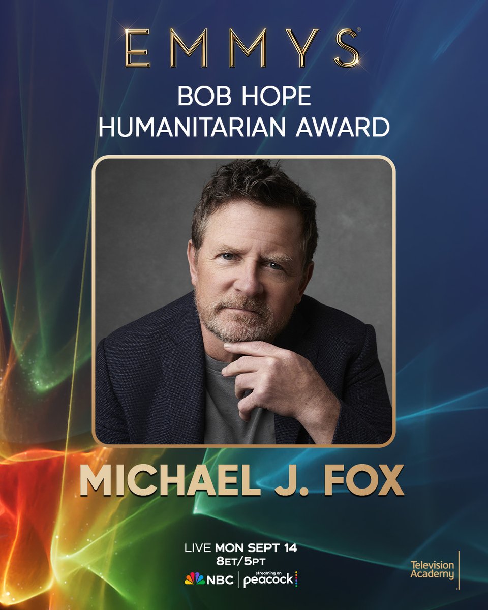The #78thEmmyAwards is proud to announce @realmikejfox as this year's recipient of the Bob Hope Humanitarian Award. This award recognizes his transformative contributions to Parkinson’s disease research and advocacy. Watch it be formally presented to Fox at the 78th Emmy Awards 