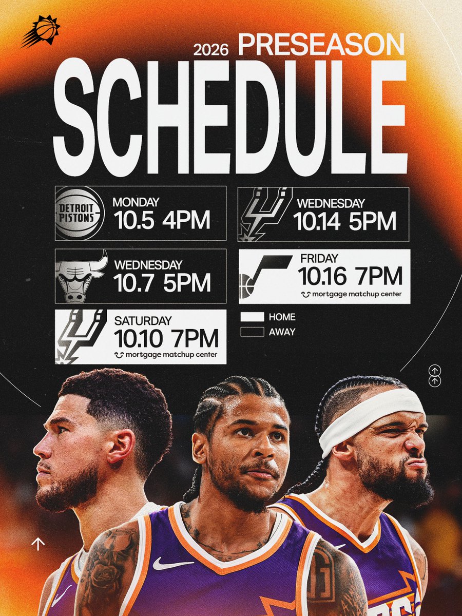 The 2026 Phoenix Suns Preseason Schedule ☄️ 