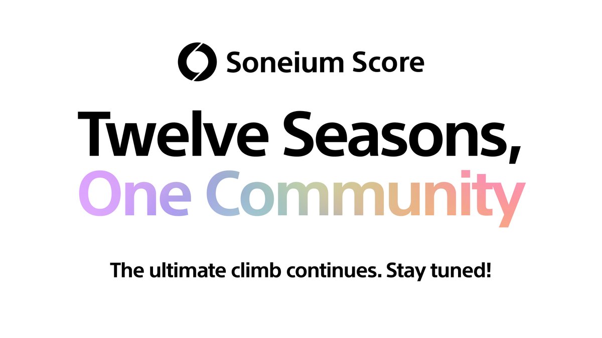 The final chapter of Soneium Score is closed, but the stage is already set for what is next. 🏁

12 seasons. 720k+ participations. 70+ projects.

Thank you to every participant and builder who made this possible. Everything you have built over the past 12 seasons is permanently 