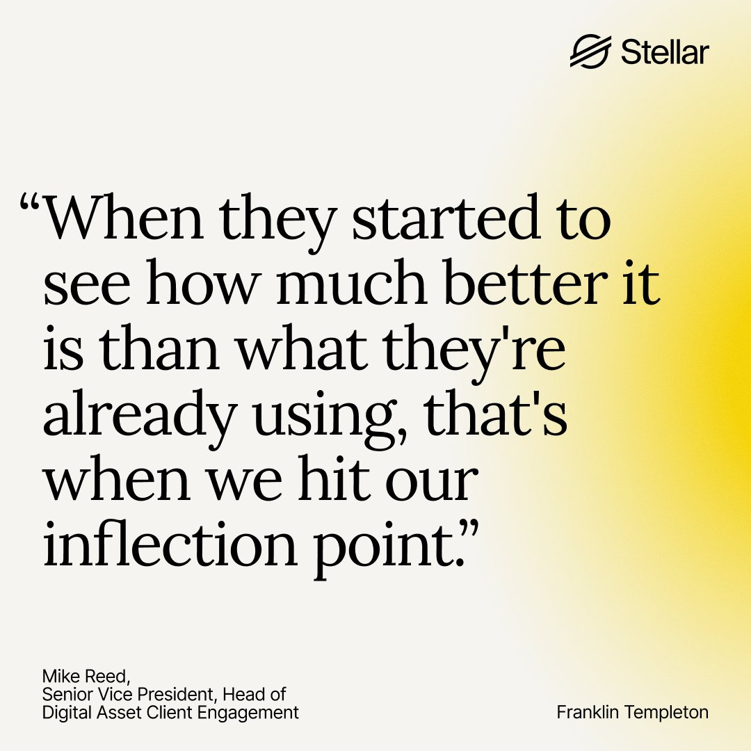 Institutions use blockchain because it makes their operations better, period.

At Stellar House São Paulo, @FTDA_US SVP Mike Reed explained why Franklin Templeton leverages the Stellar network. 