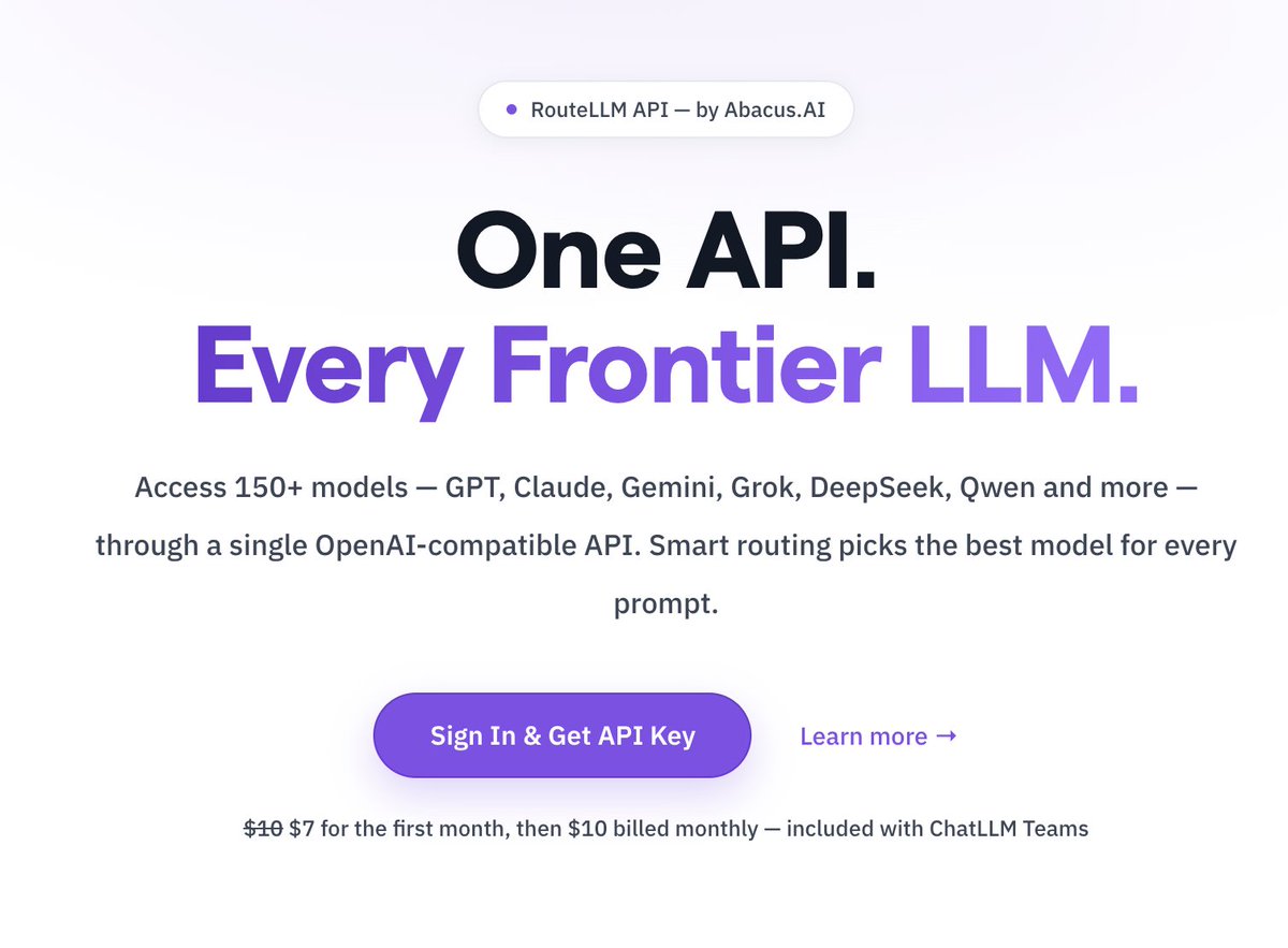 Try RouteLLM API - An API that routes to the best model based on your prompt

- Handles caching
- Supports 150+ AI models
- Excellent speed and prices
- Works in Claude or Codex

Instantly access all the open-source models - https://t.co/kx6nbphTrY 