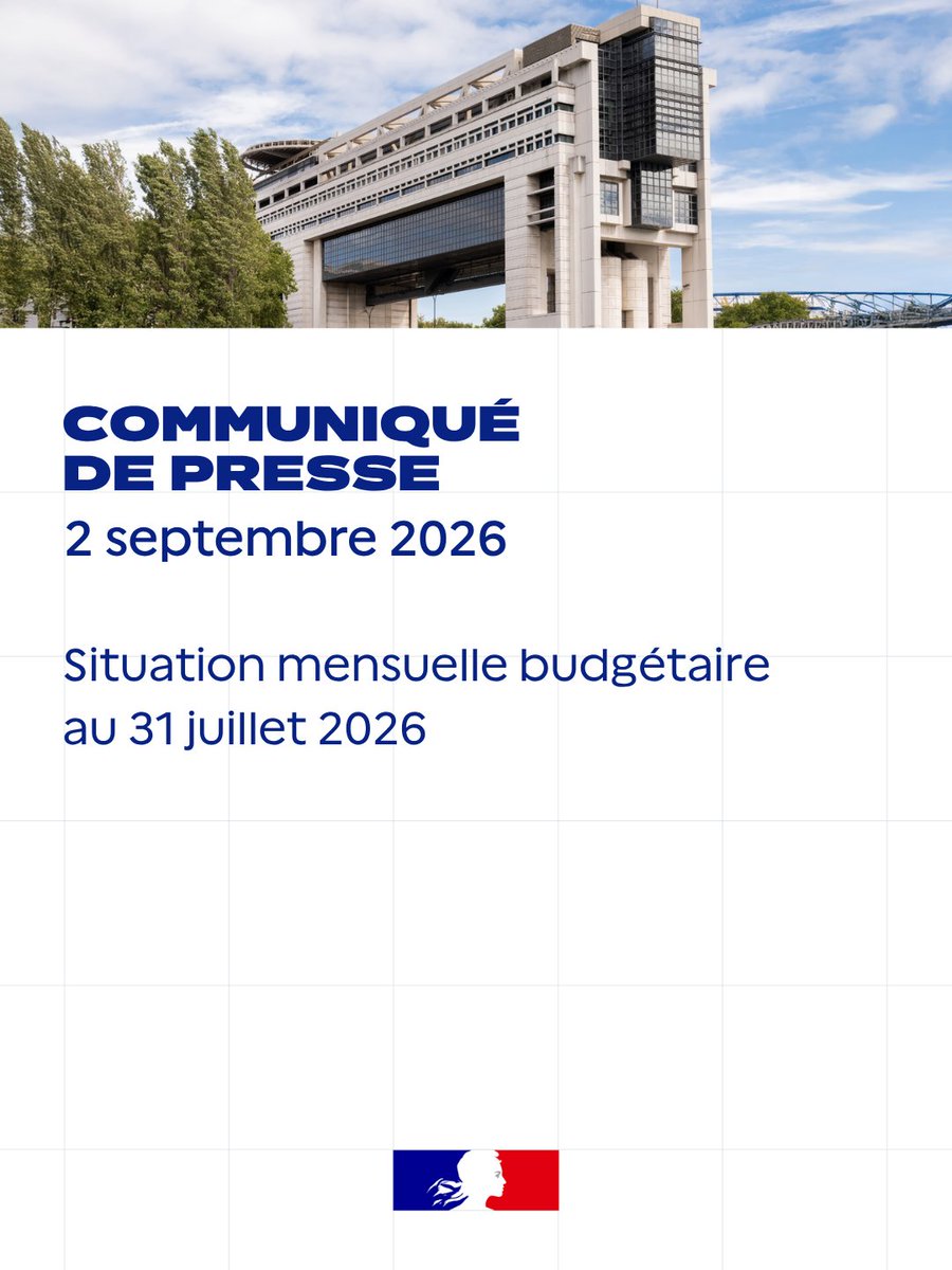 🔴 Découvrez la situation mensuelle budgétaire au 31 juillet 2026 : https://t.co/iavszlGf4X 