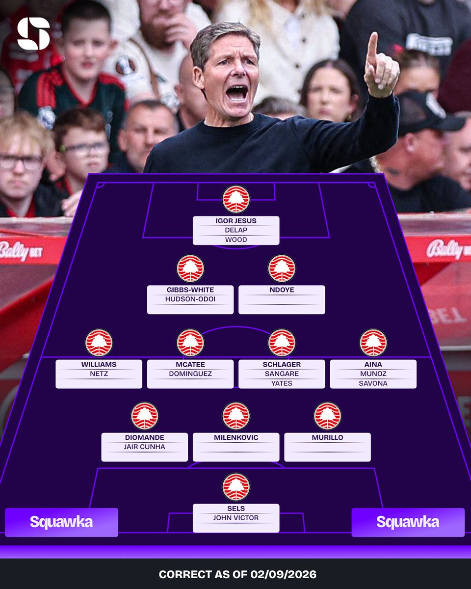 Nottingham Forest's summer signings for 2026/27:

◉ Liam Delap
◉ Ousmane Diomande
◉ Daniel Muñoz
◉ Gustavo Sá
◉ Xaver Schlager
◉ Steven Benda

Where will Glasner's side finish this season? 🤔 