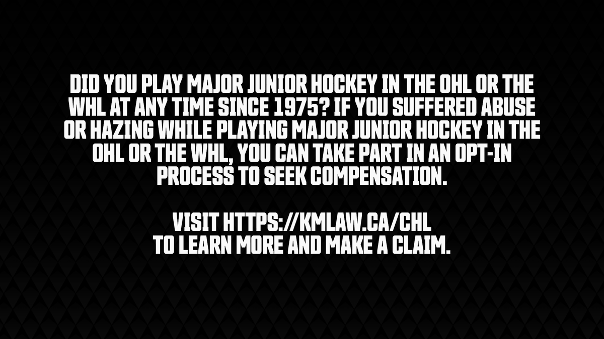 Did you play in the OHL or the WHL at any time since 1975?

If you suffered abuse or hazing while playing Major Junior Hockey in the OHL or the WHL, you can take part in an opt-in process to seek compensation.

Visit https://t.co/oF7ZXtX1Vb to learn more and make a claim. 