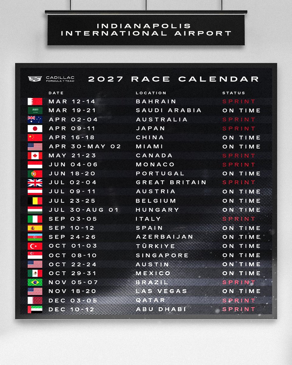 Flight status: Confirmed. The 2027 schedule is officially on the board 🎟️ 