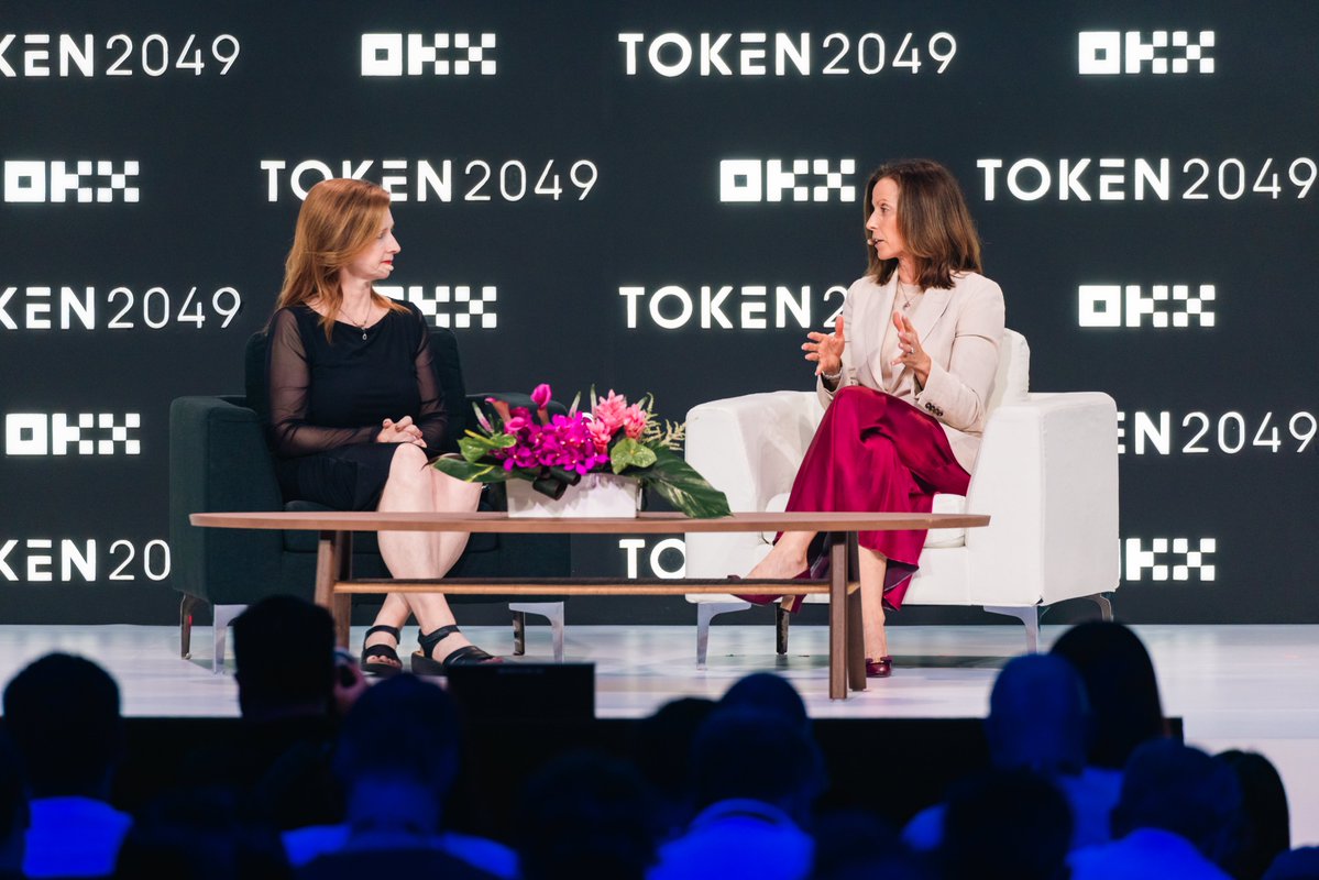 The CEO of @Nasdaq is on the TOKEN2049 stage.

@adenatfriedman in conversation with CNBC's @ossingerj on the OKX Main Stage, TOKEN2049 Singapore. 
